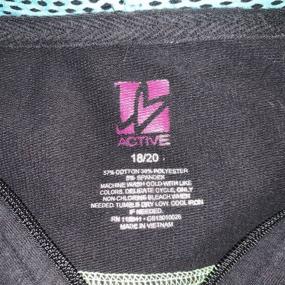 Lane Bryant Active black zip hoodie with teal trim 18/20 - Picture 5 of 5